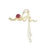 Horquilla de Rosa Roja Flocada Estilo Chino Mitad Recogido Parte Trasera de la Cabeza Borla Pequeña Exquisita Accesorio para el Cabello Grande para Mujeres