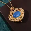 Nuevo Colgante de Collar con Candado de Paz para Mujer, Caja Thangka Estilo Chino Gahu, Accesorios de Cadena para Clavícula de Ágata Estilo Vintage, Venta al por Mayor