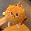 Llavero de Hamburguesa con Papas Fritas Muñeco de Peluche Colgante para Bolso Figura de Pareja Adorno de Pan Tostado Colgante Pequeño de Peluche