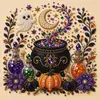 Pintura de diamantes y perlas temática de alienígenas para Halloween transfronterizo, con lindos fantasmas, gatos negros y calabazas. Pintura de pegatinas hecha a mano DIY, al por mayor