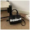 Bolsa Transversal de Ombro Único Feminina 2026 Nova Tendência Verão Exquisita com Renda Fresca e Bolinhas para Trabalho e Dia a Dia