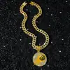 Europa e Estados Unidos transfronteiriço nova personalidade estilo hip-hop basquete logotipo pingente hip-hop personalidade criativa basquete pingente colar