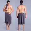 Falda de baño corta para hombre Toalla de baño con botones Falda envolvente de playa Toalla Comercio transfronterizo Cinturón elástico individual para hombre Toalla absorbente Sexy