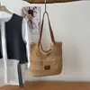 Bolso de Paja Tejida Hueco Estilo Vacaciones Artístico para Mujer, Bolso Tejido Estilo Perezoso de Playa de Verano para Viajes, Bolso de Hombro de Gran Capacidad para el Trabajo
