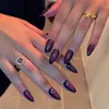 Unhas Wearable Populares Transfronteiriças Atacado Curto Nude Roxo Blush Simples Adesivos de Unha Estilo Levemente Luxuoso 24 Peças Manicure