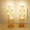 Candelabro de ferro de 8 braços para casamento com cobertura acrílica, decoração de iluminação de corredor, ornamentos de corredor galvanizados