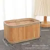 Cesta de Almacenamiento Tejida de Bambú Simple para Uso Doméstico, Cesta de Almacenamiento para Cosméticos de Escritorio, Almacenamiento de Juguetes y Bocadillos, Tejido Hecho a Mano Multipropósito