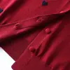 Cárdigan de Punto Rojo para Mujer en su Año Zodiacal, Navidad 2026 Otoño/Invierno Nuevo Estilo, Cuello Redondo, Mangas Largas, Bordado de Corazón, Top de Lana