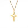Collar de acero de titanio cortado con colgante de estrella de cuatro aristas huecas, personalidad, regalo de cumpleaños de moda, joyería, regalo, collar de acero inoxidable