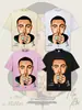 2026 Transfronterizo Primavera/Verano Mac Miller Nuevo Estilo Americano Cuello Redondo 300g Algodón Puro Hombro Caído Peso Pesado Manga Corta Camiseta Básica para Hombre