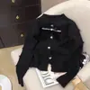 Estilo Coreano Otoño e Invierno Nuevo Fresco Dulce Elegante Estilo Chanel Lazo Suave Ceroso Suéter Abrigo de Mujer Cárdigan Tejido