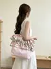 5423 Nuevo Bolso de Hombro Patchwork Floral Rosa Vintage para Mujer con Volantes, Gran Capacidad, para Viaje, Portátil, de Axila