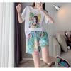 Traje Casual de Moda para Mujer Verano 2023 Nuevo Ciber Popular Reductor de Edad Elegante Camiseta de Manga Corta Shorts Traje de Dos Piezas a la Moda