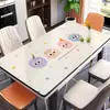 Jogo americano lavável à prova de óleo à prova d'água anti-queimadura isolante térmico protetor de mesa de vidro macio pvc tapete retangular para mesa de centro
