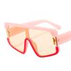Gafas de sol cuadradas de estilo europeo y americano con diseño de uñas de arroz para mujer, gafas de sol de una pieza personalizadas con colores contrastantes, gafas de montura grande a la moda 6941