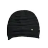 26 Otoño/Invierno Etiqueta Metálica Uso Diario Gorro Tejido Color Sólido Simple Casual Versátil Dobladillo Plegado Headwrap Sombrero para Clima Frío