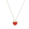 Corrente de clavícula elegante banhada a ouro real design de nicho feminino Colar de amor moda simples estudante colar de coração de pêssego moda