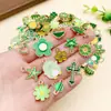 Acessórios de Joia para Pulseira Chaveiro DIY Pingentes de Desenho Animado Verde com Gotejamento de Óleo Aleatório Transfronteiriço 20/50/100