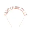 Acessórios de Cabelo Decorativos de Ano Novo Europeus e Americanos Faixa de Cabeça Letra feliz ano novo faixa de cabeça com strass adorno de cabeça de festa transfronteiriço