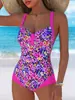 Traje de baño de una pieza talla grande europeo y americano para mujer, sexy con tiras, triángulo, cuello en V, bikini de playa, traje de baño para resort de aguas termales