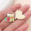 30 accesorios para joyería DIY: Árbol de Navidad de dibujos animados estilo gota de aceite, muñeco de nieve, Papá Noel y campanas como colgantes de regalo hechos de aleación de zinc