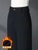 2058 Pantalones de Mujer de Media Edad con Estampado de Terciopelo Pantalones Casuales de Mujer Pantalones de Pierna Ancha Tallas Grandes para Mujer con Forro de Terciopelo Grueso Pantalones de Traje Formal Pantalones Largos