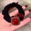 Elástico de Cabelo com Laço de Lã, Bola de Cabelo, Elástico de Cabelo de Ursinho, Argola de Cabelo Elegante de Veludo, Flor de Cabelo