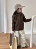 [Artículo en Liquidación] Sudadera con Capucha Gruesa de Algodón Fino para Niños, Doble Cara de Polar, Capa Exterior de Polar Compuesto de 260g