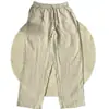 Calça Casual de Cânhamo Estilo Novo Primavera e Verão, Calça Harem Retrô Artística, Calça de Cintura Alta Elástica de Perna Larga Solta e Respirável