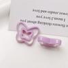 Pendientes de resina con forma de media luna con diseño de mariposa semitransparente de color hueco fresco, accesorios de joyería DIY para mujer, venta al por mayor