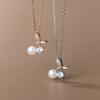 Collar Aerochi de Plata de Ley S925 con Cereza Incrustada de Diamantes Perla Sintética Estilo Ins Dulce y Fresco Accesorio para el Cuello D9999