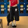 Jeans Curto Retro Americano com Estampa de Bolinhas por Toda Parte para Homens e Mulheres, Novo Estilo de Verão, Shorts Versátil de Perna Reta Solto e Largo, Tendência