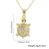 Nueva moda nicho chapado en cobre oro de 18k colgante de tortuga creativo personalidad tortuga colgante micro incrustada circón venta al por mayor