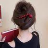 Pinza para el pelo de flor de estilo coreano para otoño e invierno, tamaño grande, para mujer, pinza de garra para recogido en la parte trasera de la cabeza, pinza de pico de pato de tela estilo Mori, accesorio para el cabello