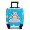 Maleta de ruedas para niños al por mayor caja de cabina de dibujos animados 18 pulgadas equipaje lindo rueda universal caja de regalo Caja de contraseña para niños