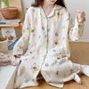 Conjunto de Roupas Pós-Parto: Conjunto de Duas Peças com Vestido e Calça, Pijama para Maternidade, Camisola para Amamentação, Algodão Puro para Primavera e Verão, Classe A, Grau Materno e Infantil