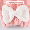 Touca Seca Cabelo Laço Super Absorvente Secagem Rápida Fleece Coral Princesa Sem Soprador Touca de Banho Feminina Fofa Acolchoada Lenço de Cabeça