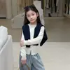 ¡Cardigan de punto imprescindible para niñas en otoño! Abrigo tipo suéter de punto trenzado vintage de corte regular