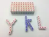 Dados de Jogo Transfronteiriços 16mm Fundo Branco Ponto Vermelho e Azul Canto Arredondado Dados de Jogo Copo de Dados de Plástico Dados de Acrílico