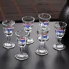 Copa Moutai, copa de vino pequeña, copa de cristal, vertedor de 10 ml, juego de siete piezas, blanco