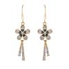 Brincos Florais Vintage Modernos Cravejados de Diamante Temperamento Alto Padrão Vento Frio Nicho Brincos Pendentes Brincos de Tarraxa