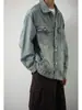Chaqueta de Mezclilla Lavada y Desgastada Estilo Retro Americano para Hombre, Nueva Chaqueta Casual Oversize de Nicho para Primavera y Otoño