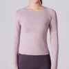 Nueva Moda Otoño e Invierno Ropa de Fitness Ropa de Yoga Manga Larga Top Deportivo para Correr para Mujer Ajustado Corto de Secado Rápido