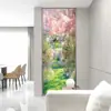 Divisória de Vidro Esmaltado Artesanal, Tela Decorativa com Entalhe em Filigrana Feita à Mão, Divisória Decorativa Translucida para Entrada de Sala de Estar em Casa