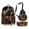 2025 Conjunto de Três Peças Mochila Escolar Mochila de Ombro Estojo de Lápis Homem de Palito de Madeira Transfronteiriço Shanhaijing Tungtungtung