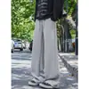 Pantalones deportivos casuales de retazos deconstruidos estilo americano para hombre, corte limpio, pantalones rectos holgados, pantalones anchos holgados relajados para otoño