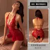 Uniforme de renda europeu e americano, tentação de cama, macacão aberto, pijama feminino quente, puro e sexy, lingerie sexy 1032