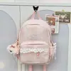 Mochila de Raya de Encaje Suave y Linda Estilo Nuevo Primavera y Verano para Mujer, Estilo Chica Dulce Fufu, Mochila Tesoro para Viajes Diarios en Color Morado Batata