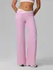 Pantalones de yoga acampanados con abertura, de cintura alta, que realzan las caderas, sensación de segunda piel, con cinturilla de color contrastante, para mujer, ropa de exterior, pantalones de yoga