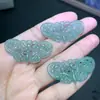 Jadeíte Azul Natural Grau A Oco Borboleta Lado Único Pulseira Colar DIY Acessórios de Joias Fábrica Atacado